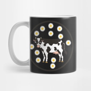 Cow With Daisy Magnets stickers Mug